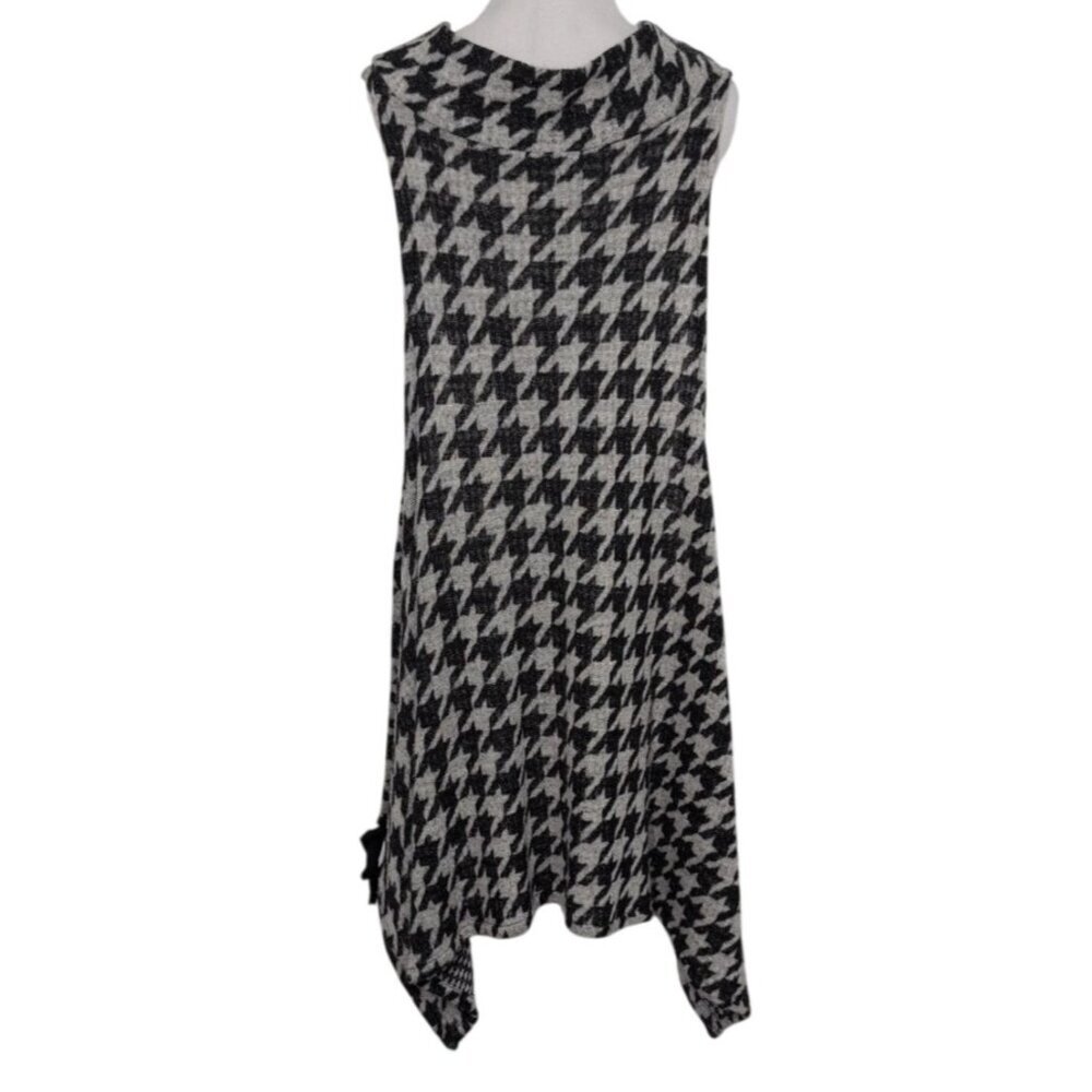 Bryn Walker Houndstooth Vest Womens Size Large Fleece Wool Gray Lagenlook Artsy - Picture 5 of 10